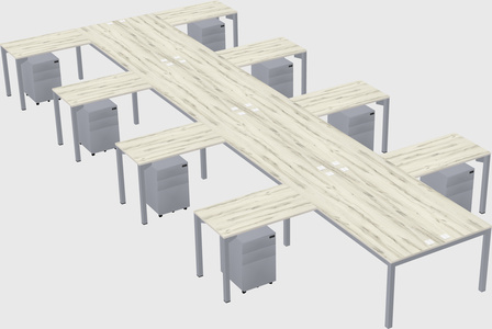Shared l-shaped desk