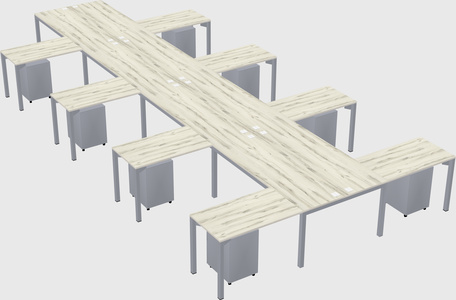 Shared l-shaped desk