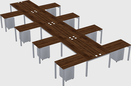Shared l-shaped desk