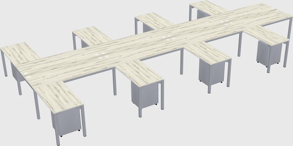 Shared l-shaped desk