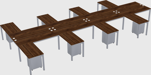 Shared l-shaped desk