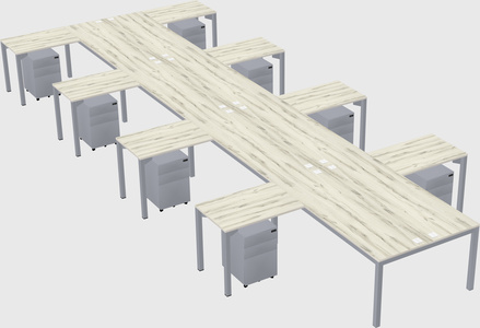 Shared l-shaped desk