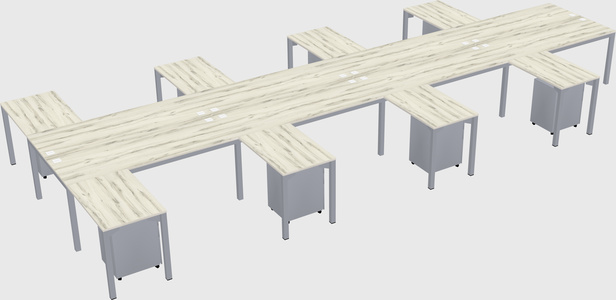Shared l-shaped desk