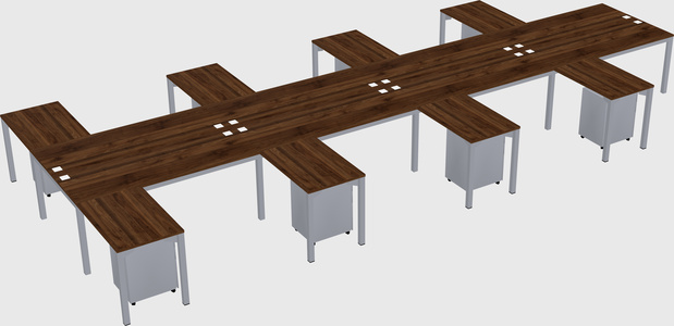 Shared l-shaped desk