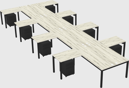 Shared l-shaped desk