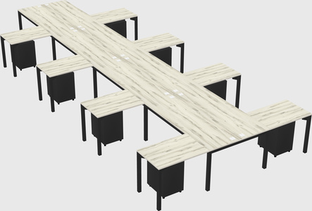 Shared l-shaped desk
