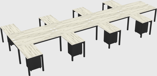Shared l-shaped desk