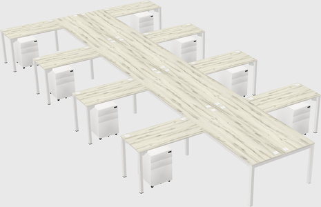 Shared l-shaped desk
