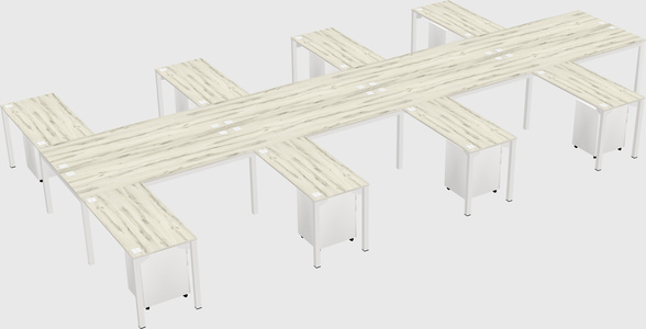 Shared l-shaped desk