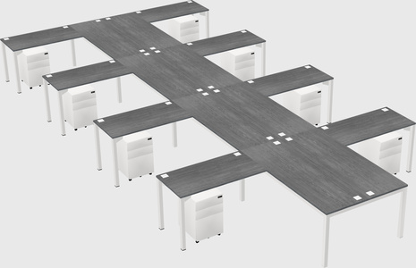 Shared l-shaped desk