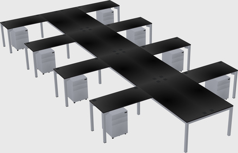 Shared l-shaped desk