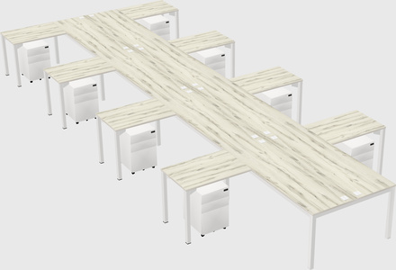 Shared l-shaped desk