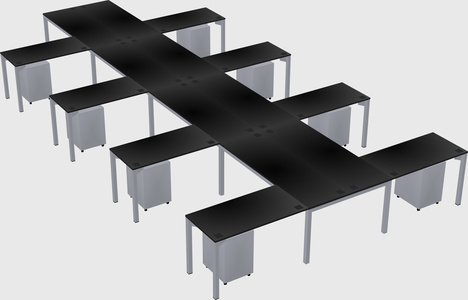 Shared l-shaped desk