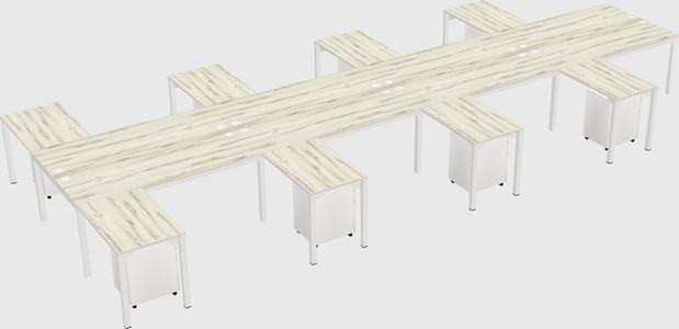 Shared l-shaped desk