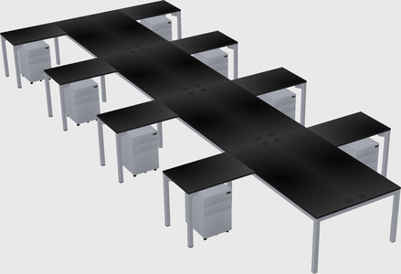Shared l-shaped desk