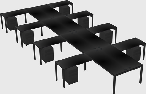 Shared l-shaped desk