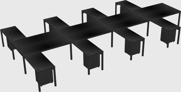 Shared l-shaped desk