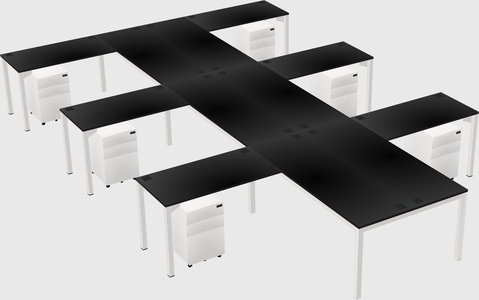 Shared l-shaped desk