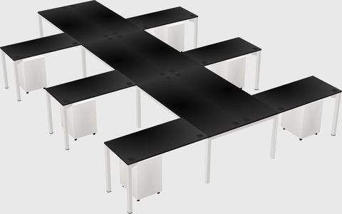 Shared l-shaped desk