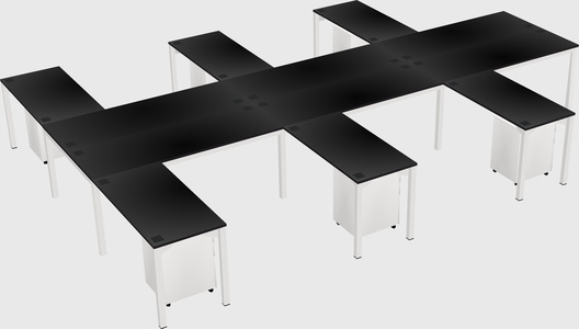 Shared l-shaped desk