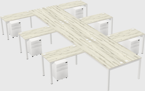 Shared l-shaped desk