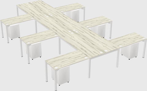 Shared l-shaped desk