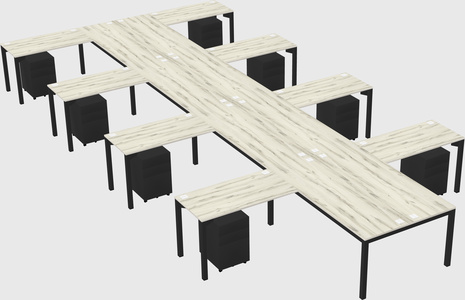 Shared l-shaped desk