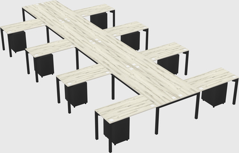 Shared l-shaped desk