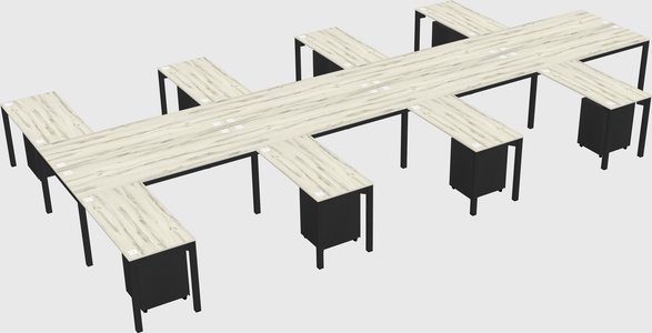Shared l-shaped desk