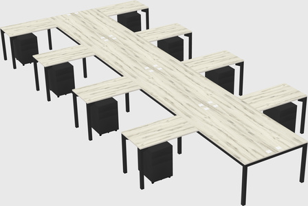 Shared l-shaped desk