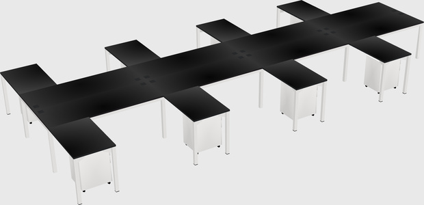 Shared l-shaped desk