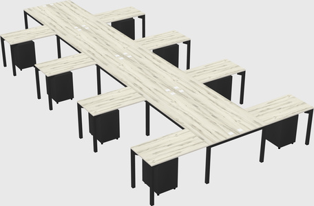 Shared l-shaped desk