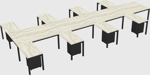 Shared l-shaped desk