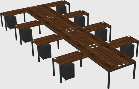 Shared l-shaped desk