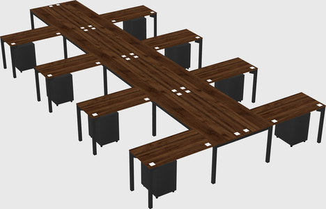 Shared l-shaped desk