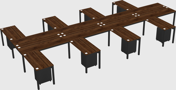 Shared l-shaped desk