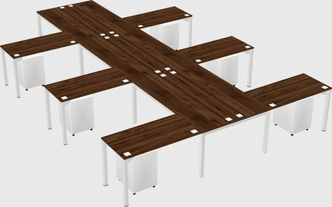 Shared l-shaped desk