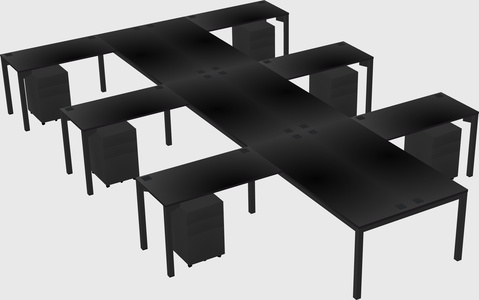 Shared l-shaped desk