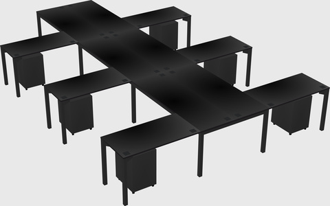 Shared l-shaped desk