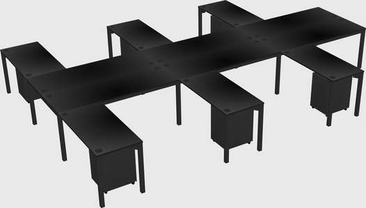 Shared l-shaped desk