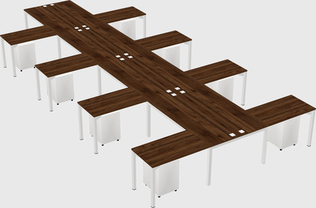 Shared l-shaped desk