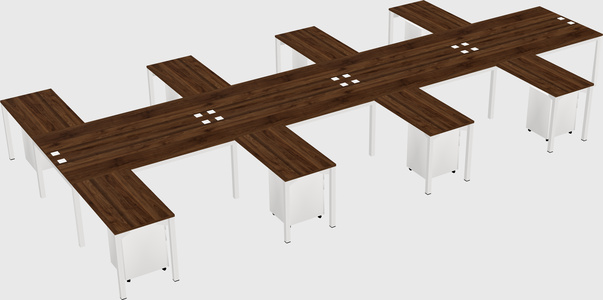 Shared l-shaped desk