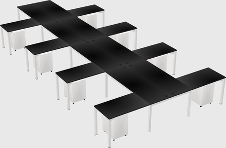 Shared l-shaped desk