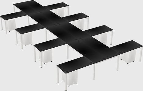 Shared l-shaped desk