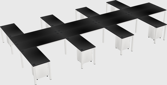 Shared l-shaped desk