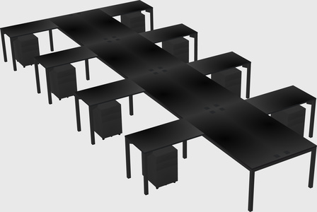 Shared l-shaped desk