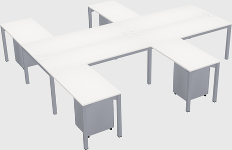 Shared l-shaped desk