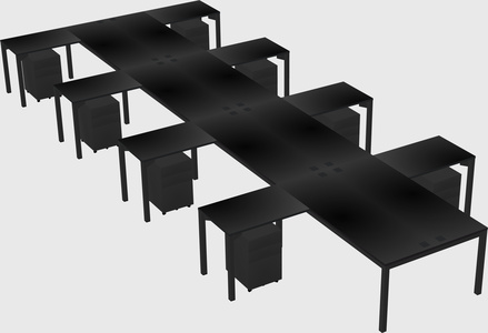 Shared l-shaped desk