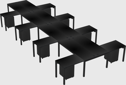 Shared l-shaped desk