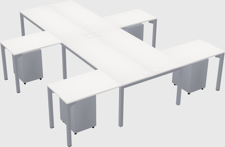 Shared l-shaped desk